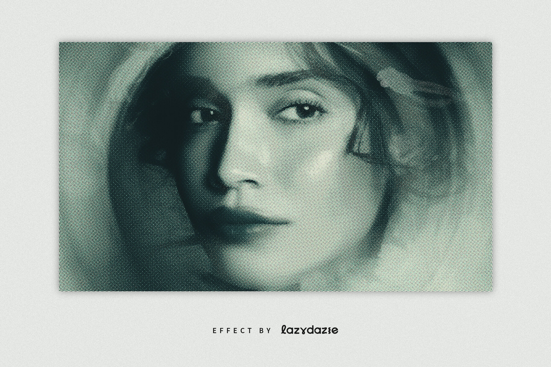 Halftone Spin Blur Image Effect Mockup 2