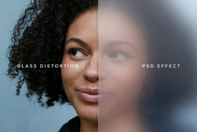 Glass Distortion Image Effect Mockup