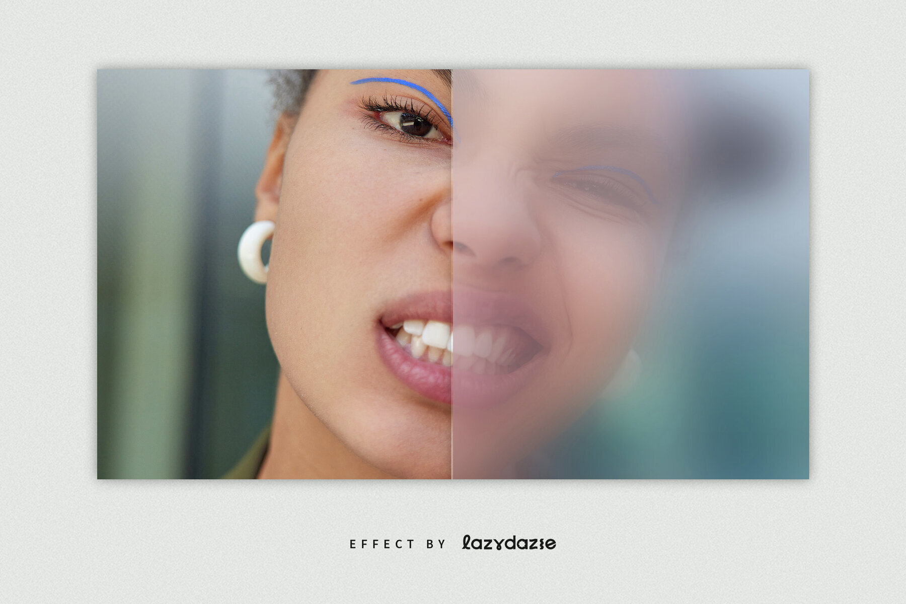 Glass Distortion Image Effect Mockup 3