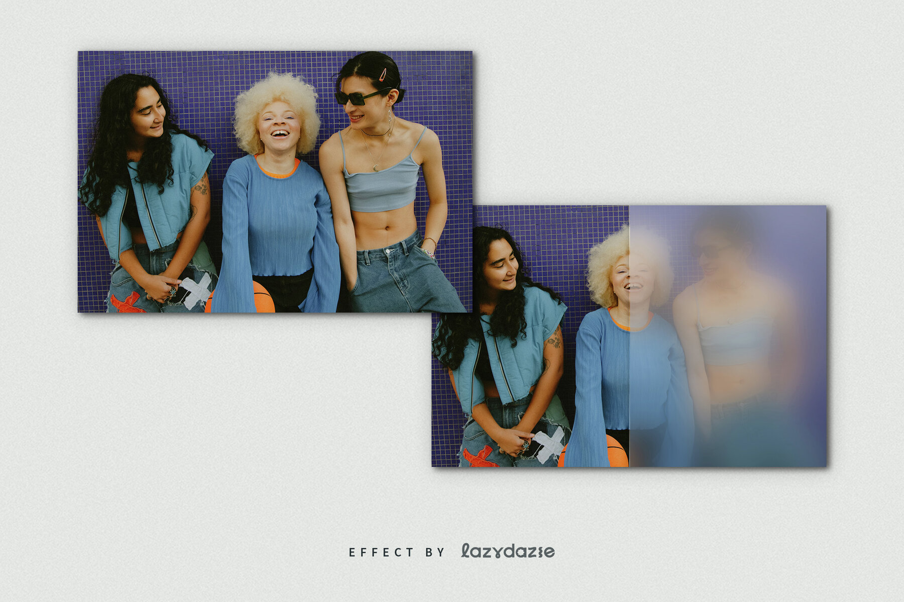 Glass Distortion Image Effect Mockup 8