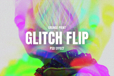 Glitched Image Effect Mockup