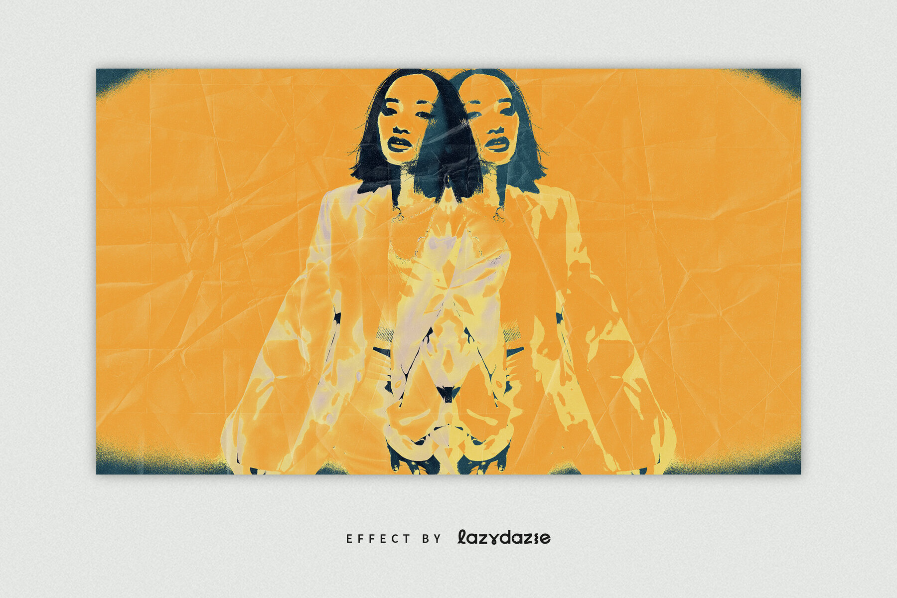 Folded Paper Image Effect Mockup 3