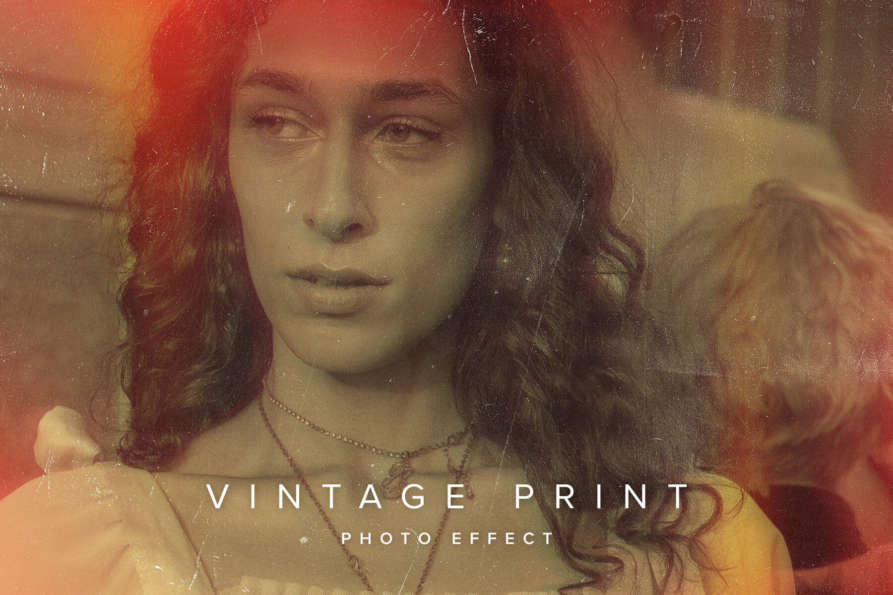 Worn Vintage Image Effect Mockup 1