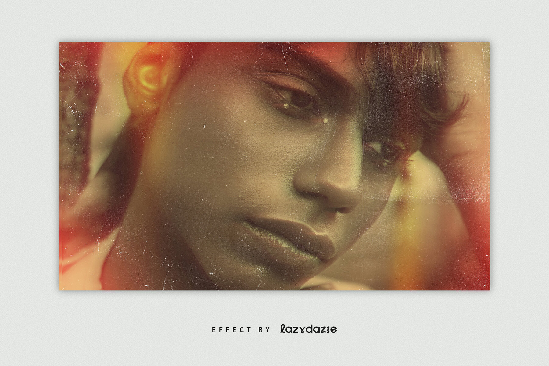 Worn Vintage Image Effect Mockup 2