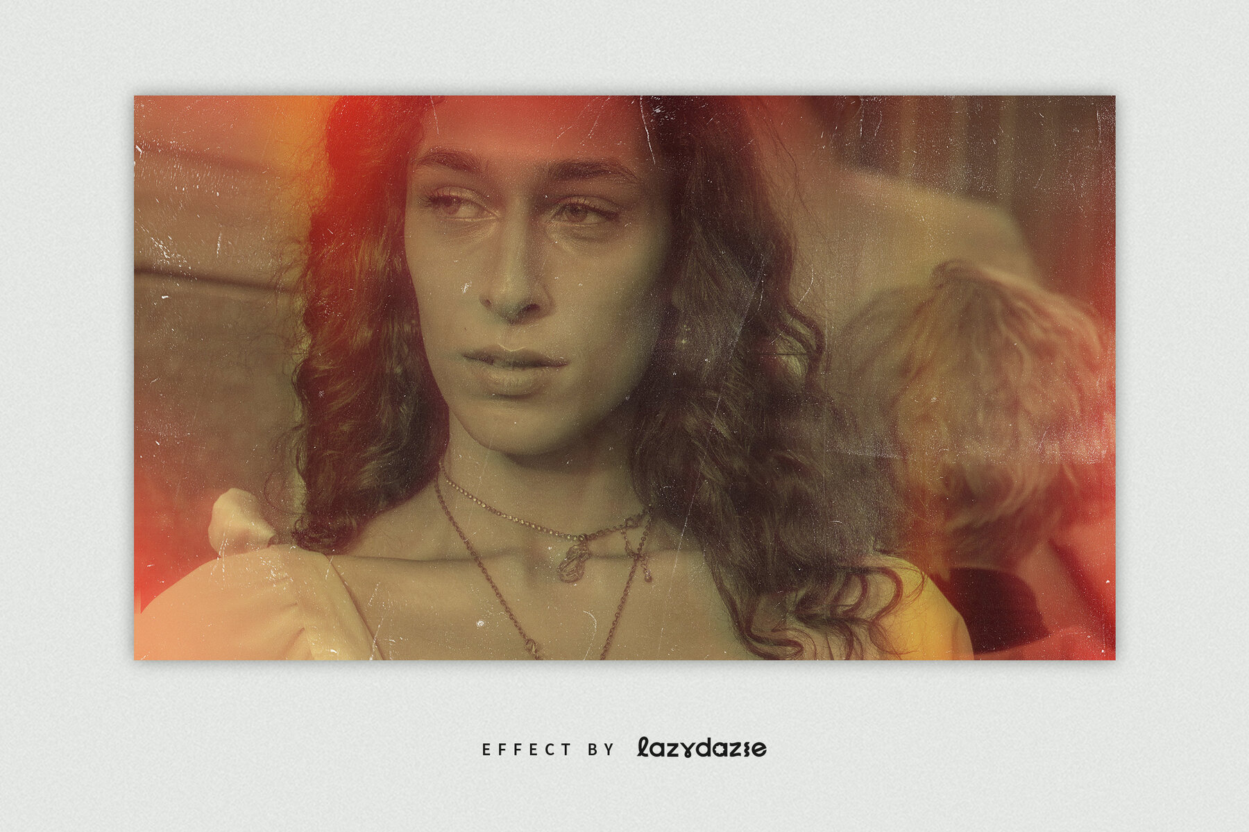 Worn Vintage Image Effect Mockup 4