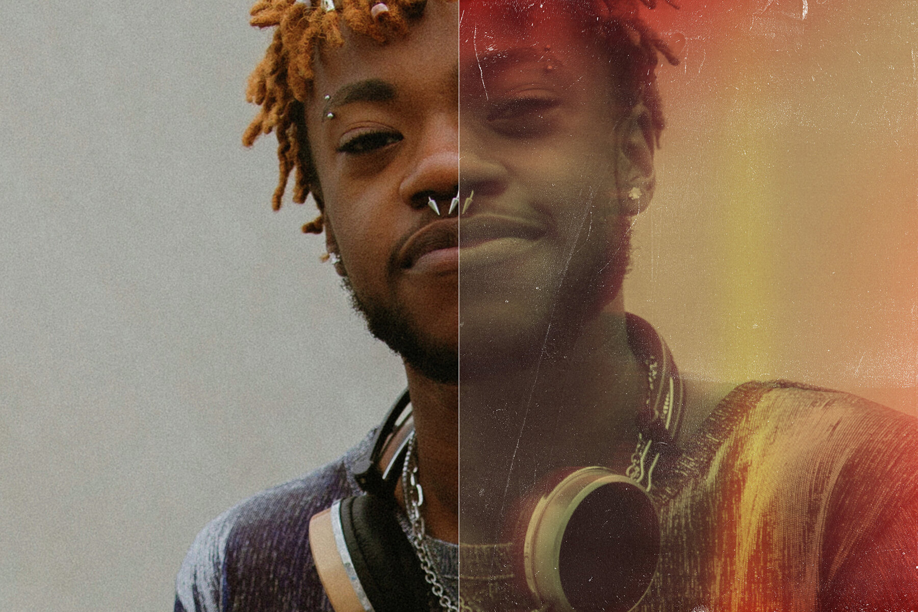 Worn Vintage Image Effect Mockup 7