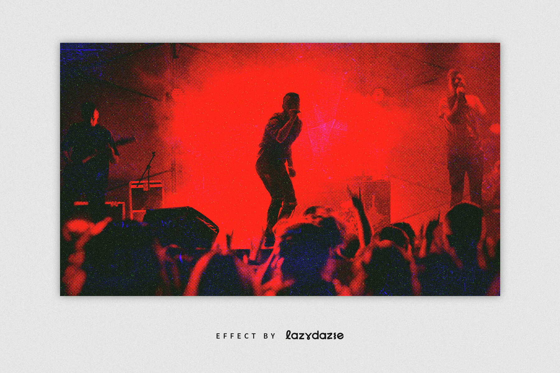 Red Gritty Halftone Image Effect Mockup 3