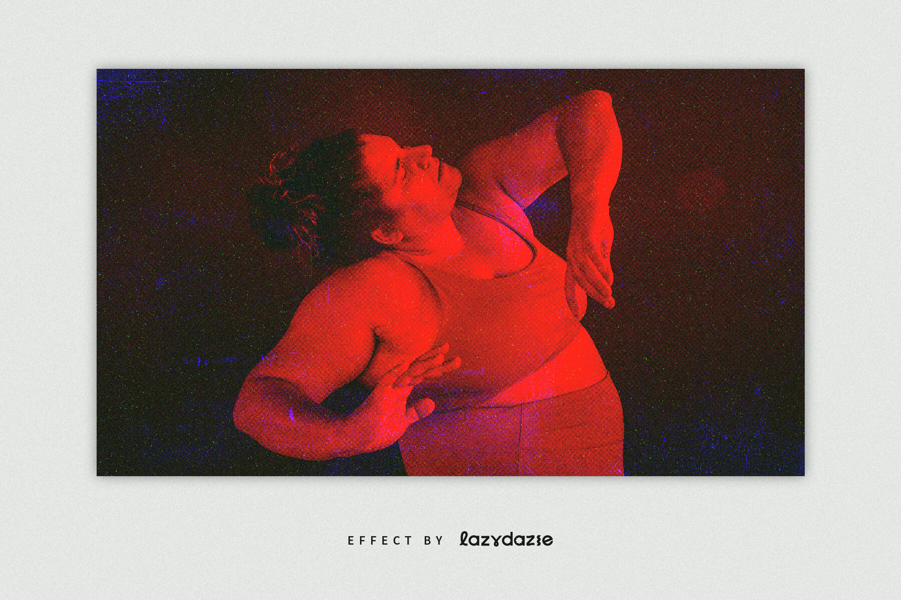 Red Gritty Halftone Image Effect Mockup 4