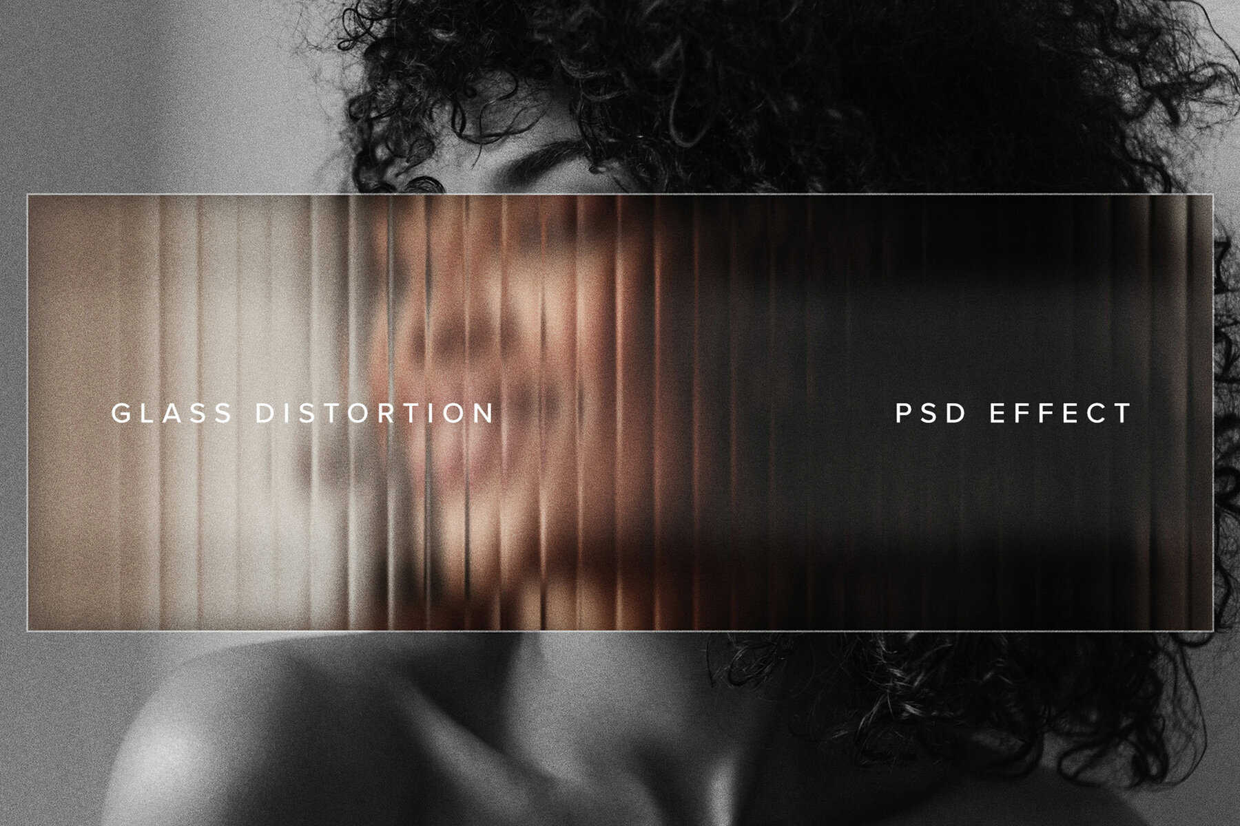 Reeded Glass Distortion Image Effect Mockup 1