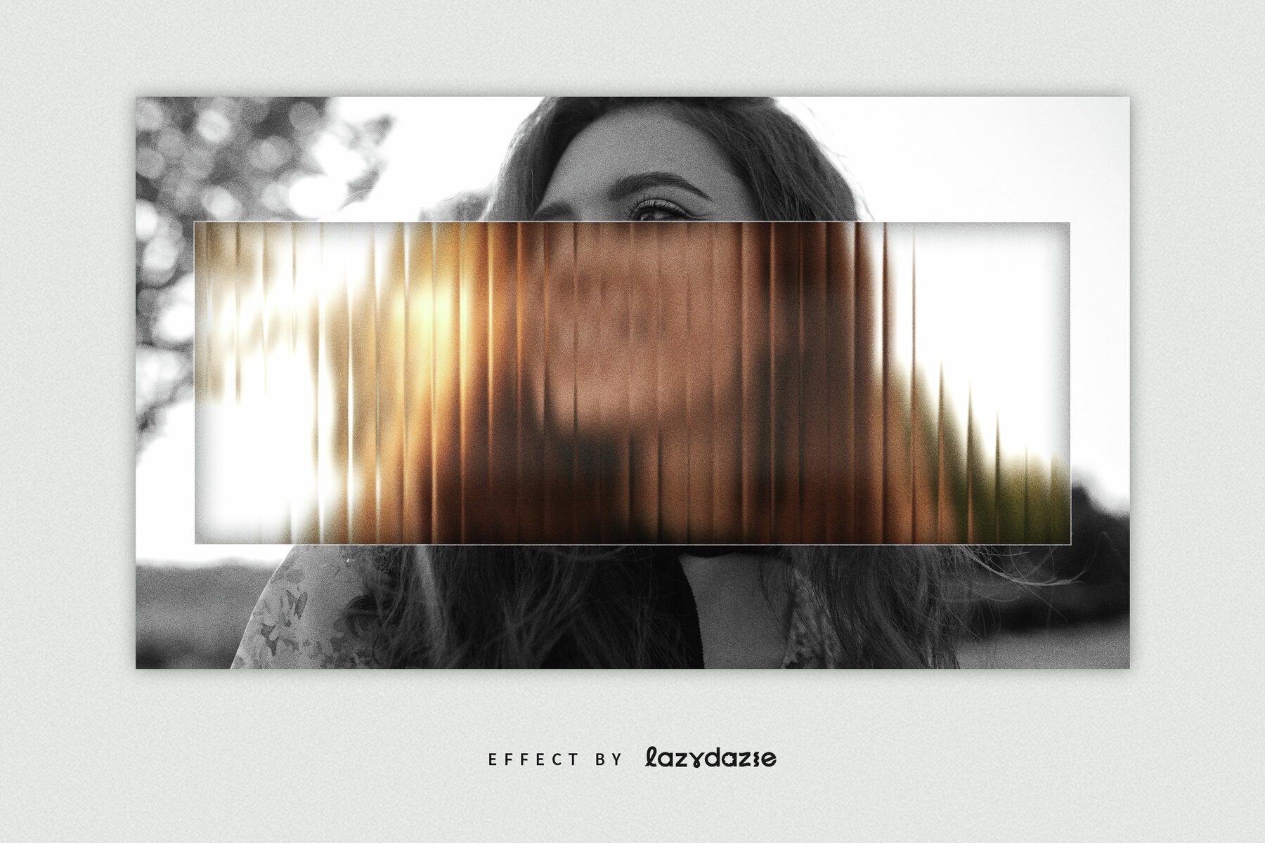 Reeded Glass Distortion Image Effect Mockup 3