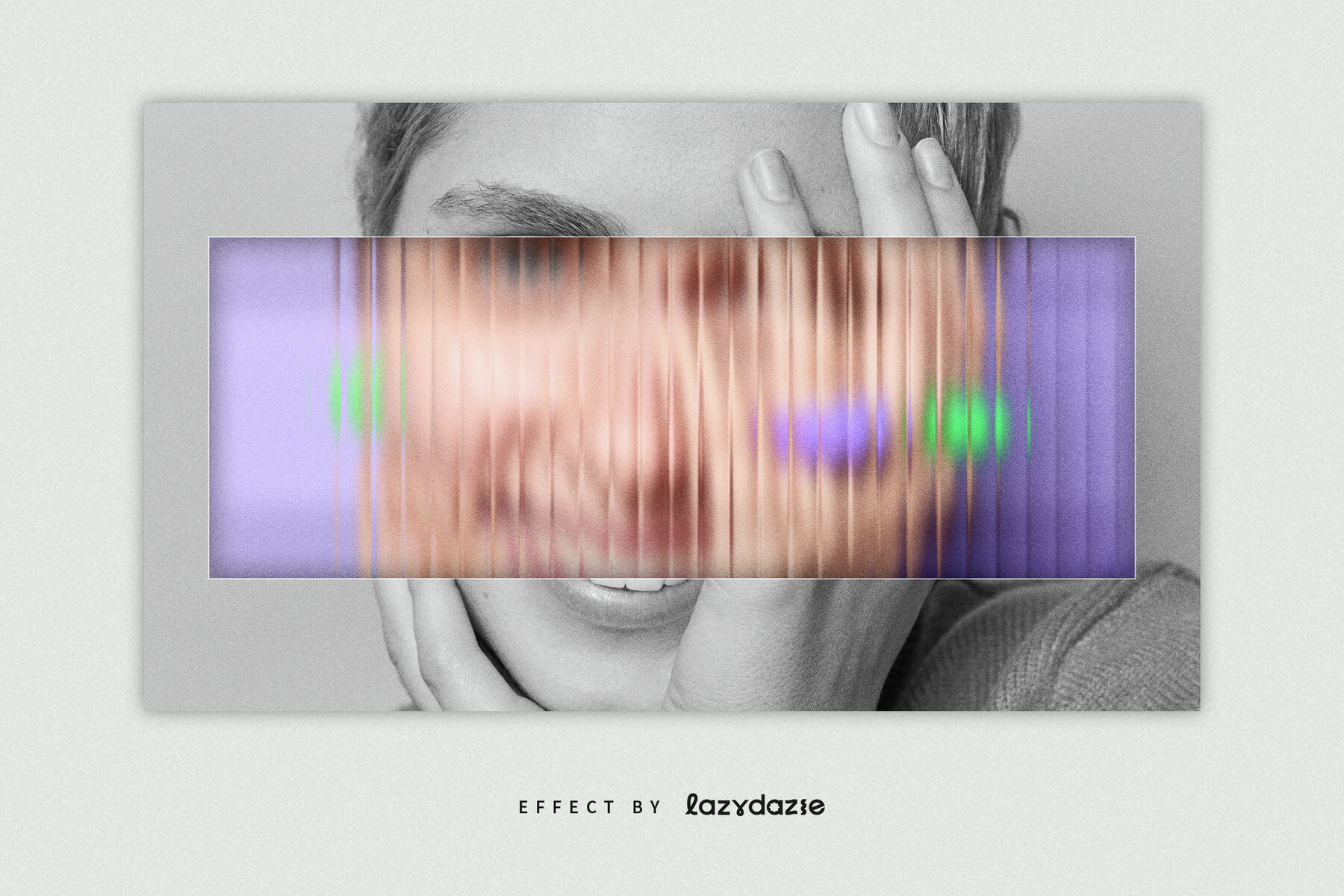 Reeded Glass Distortion Image Effect Mockup 4