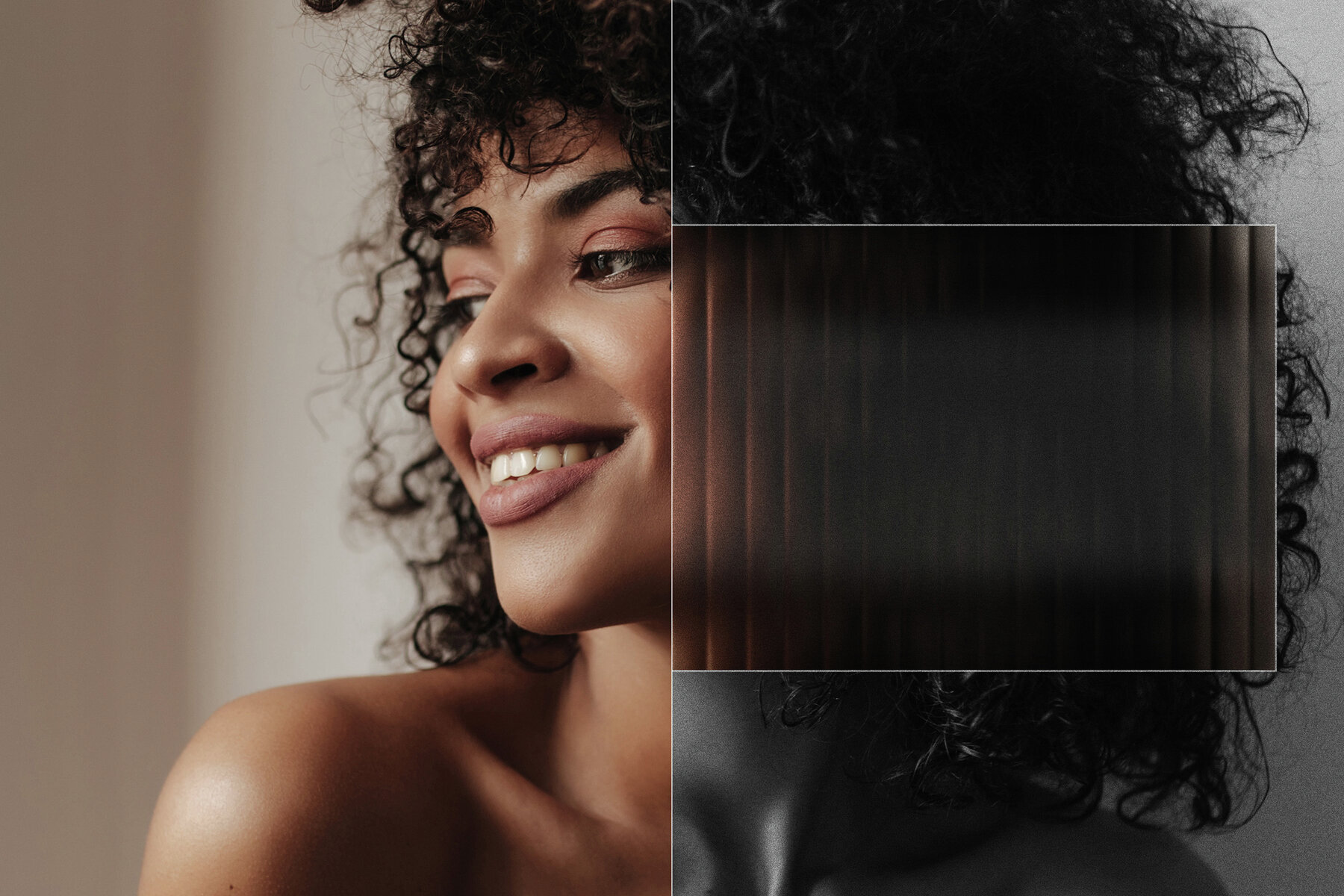 Reeded Glass Distortion Image Effect Mockup 7