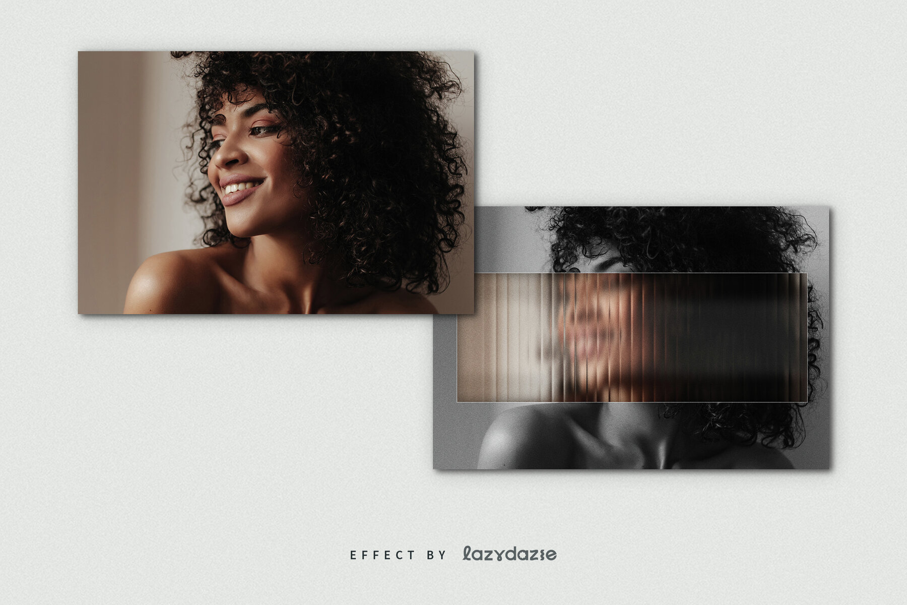 Reeded Glass Distortion Image Effect Mockup 8