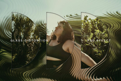 Glass Distortion Image Effect Mockup
