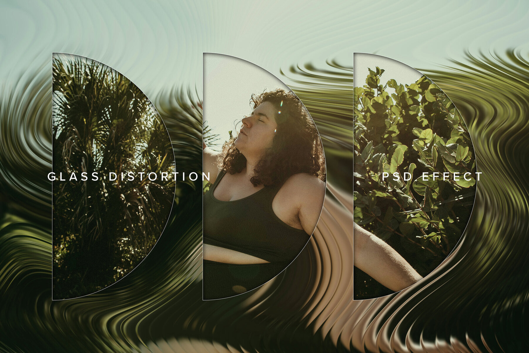 Glass Distortion Image Effect Mockup 1