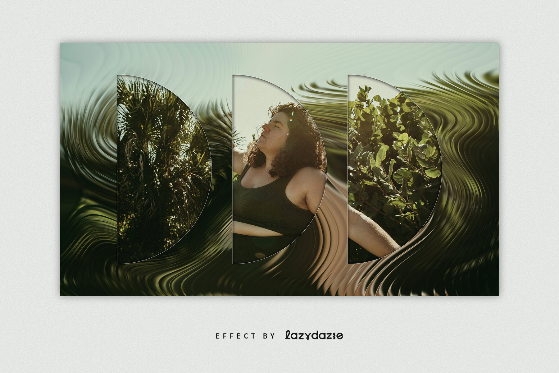 Glass Distortion Image Effect Mockup 2