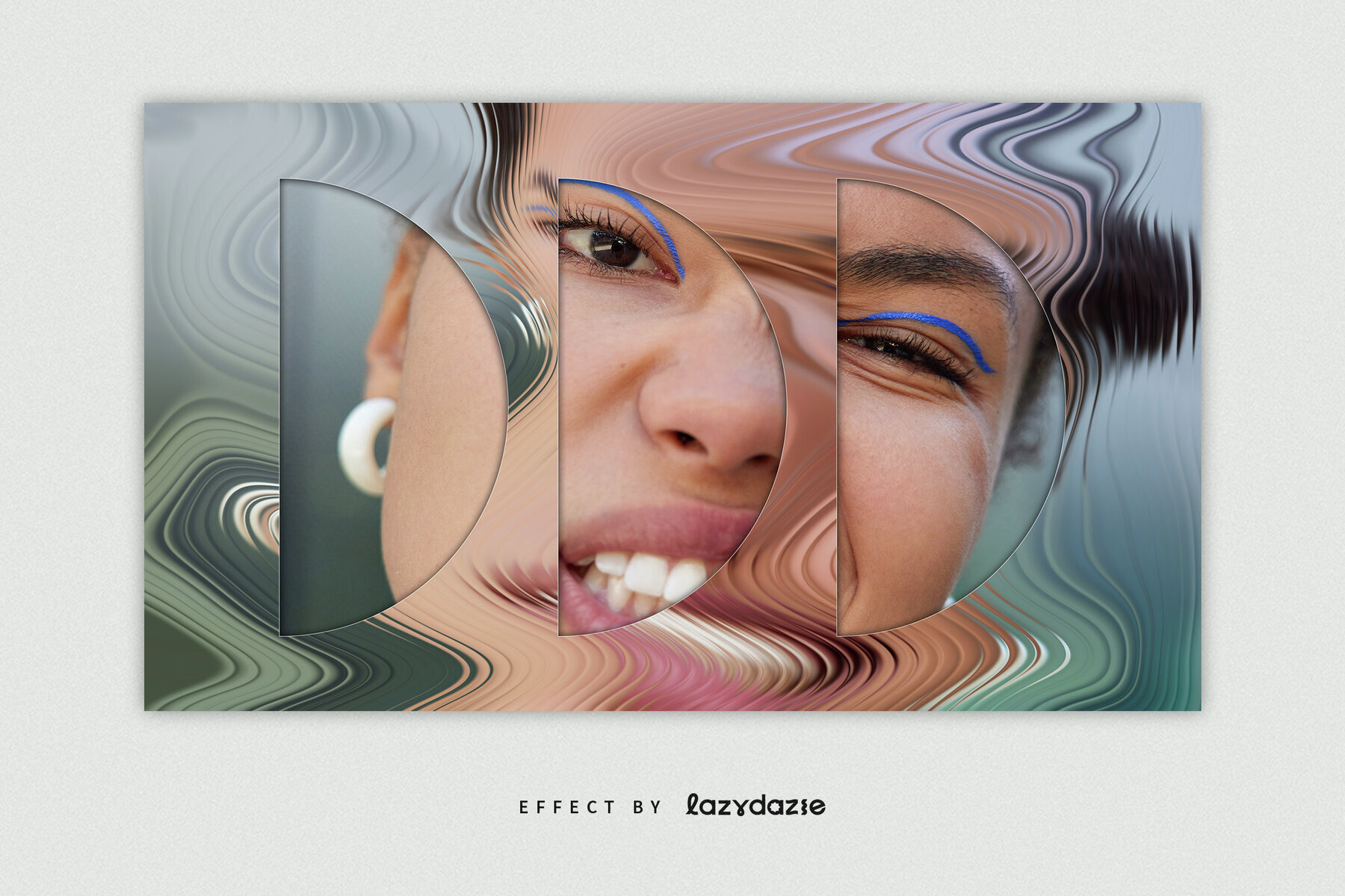 Glass Distortion Image Effect Mockup 3