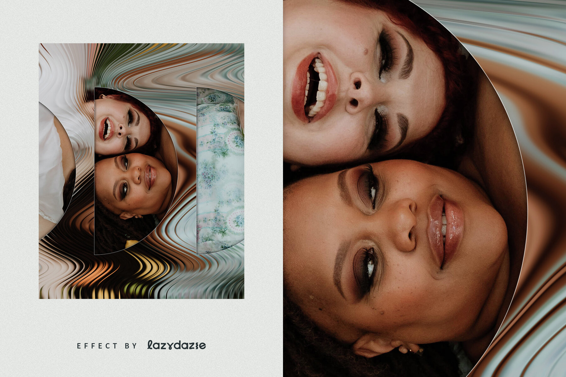 Glass Distortion Image Effect Mockup 6