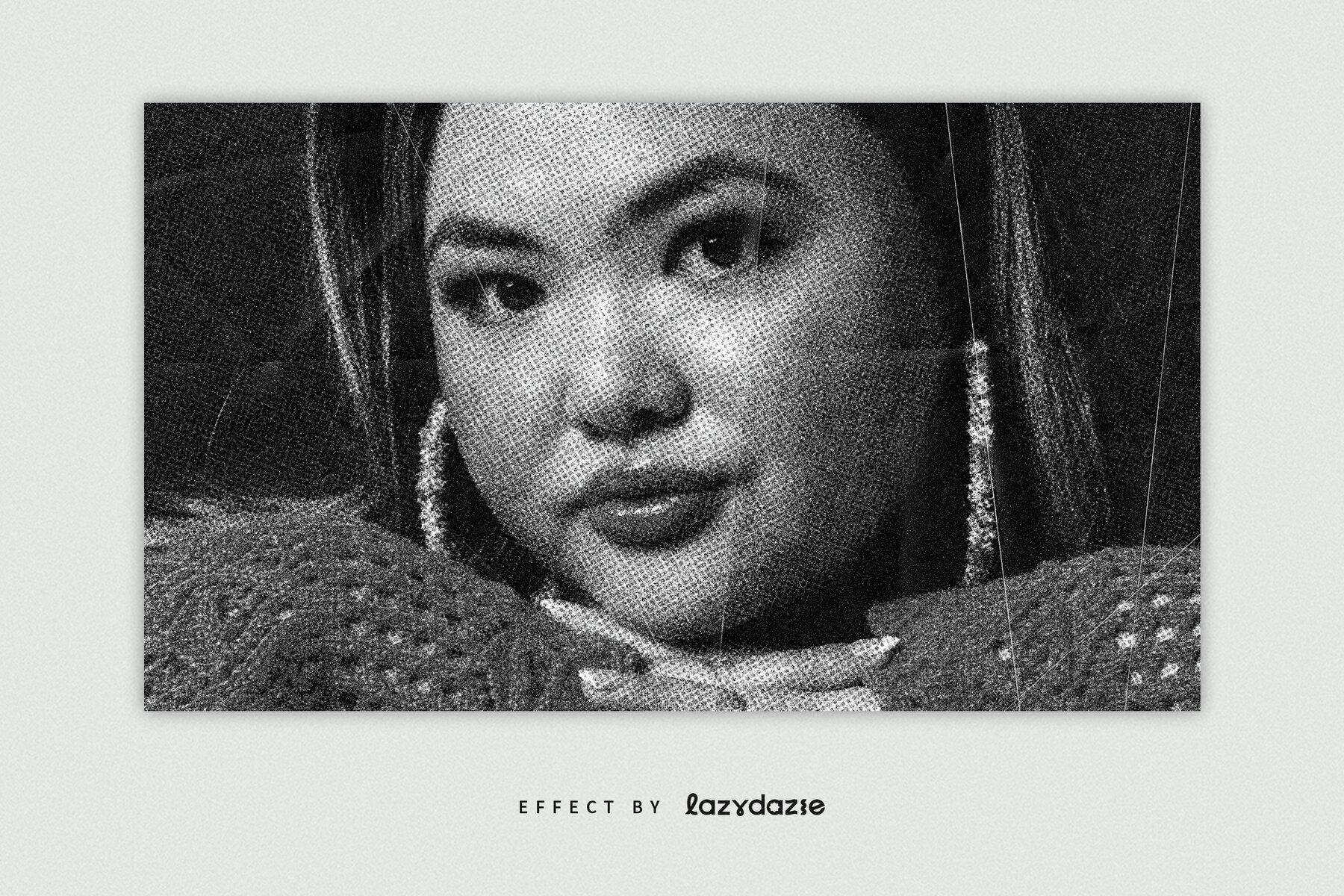 Halftone Grunge Image Effect Mockup 3