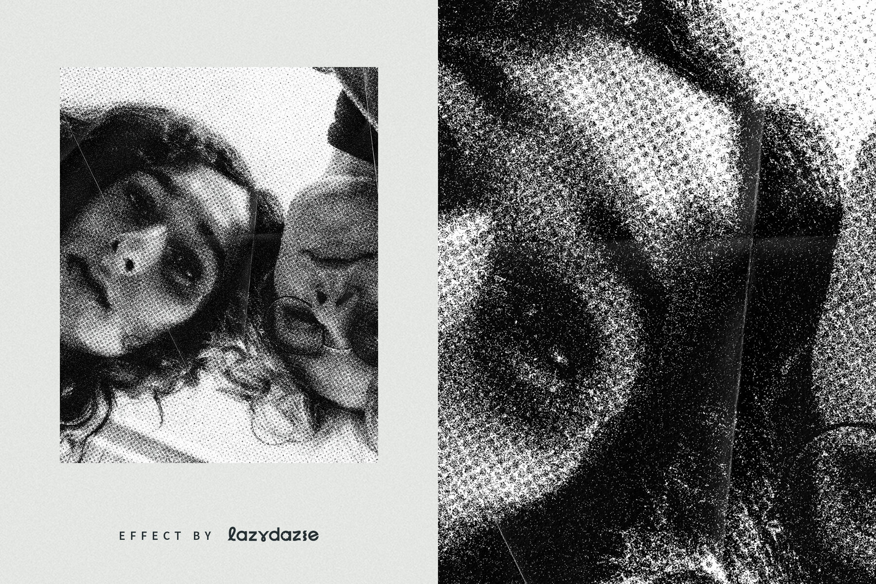 Halftone Grunge Image Effect Mockup 6