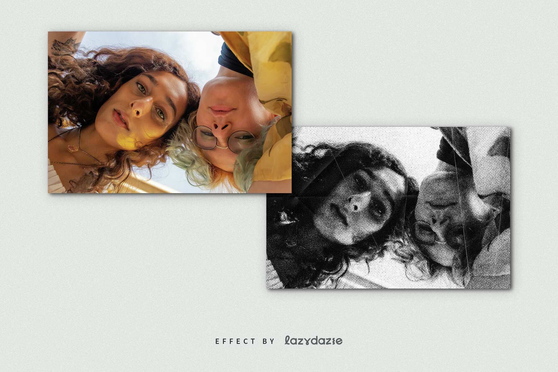 Halftone Grunge Image Effect Mockup 8