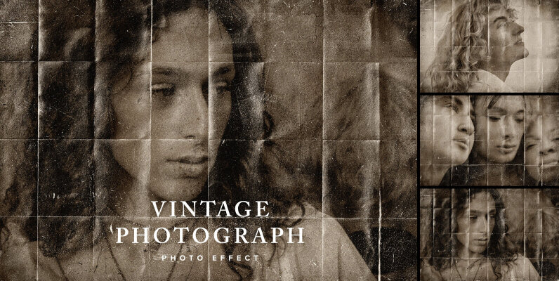 Vintage Photograph Image Effect Mockup