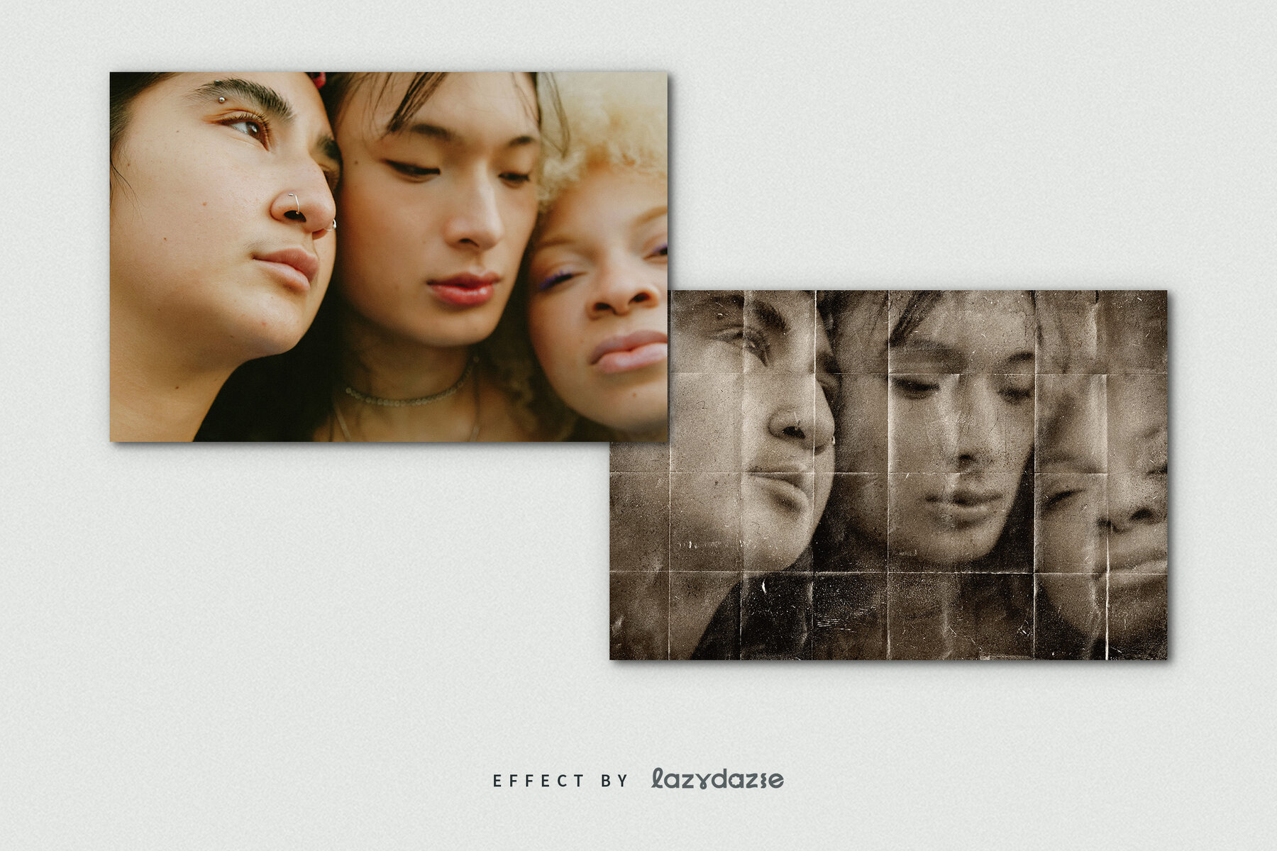 Vintage Photograph Image Effect Mockup 8