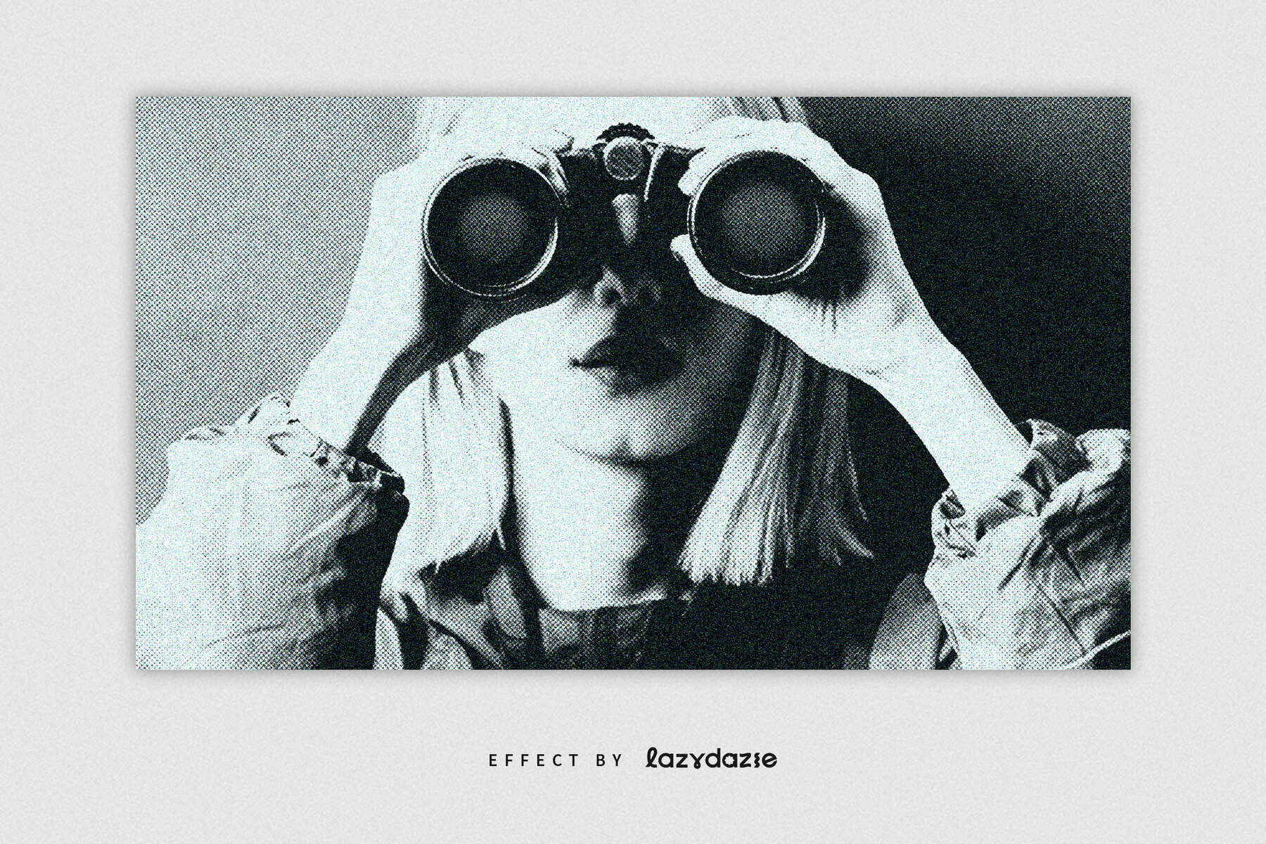 Halftone Grunge Image Effect Mockup 3