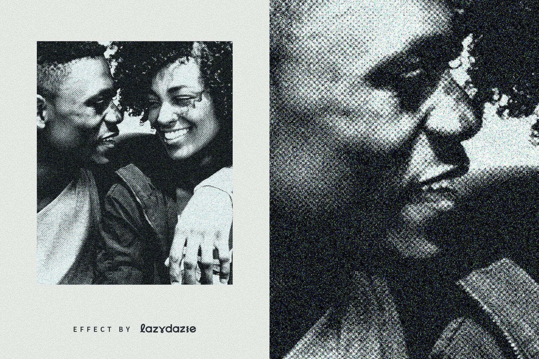 Halftone Grunge Image Effect Mockup 6