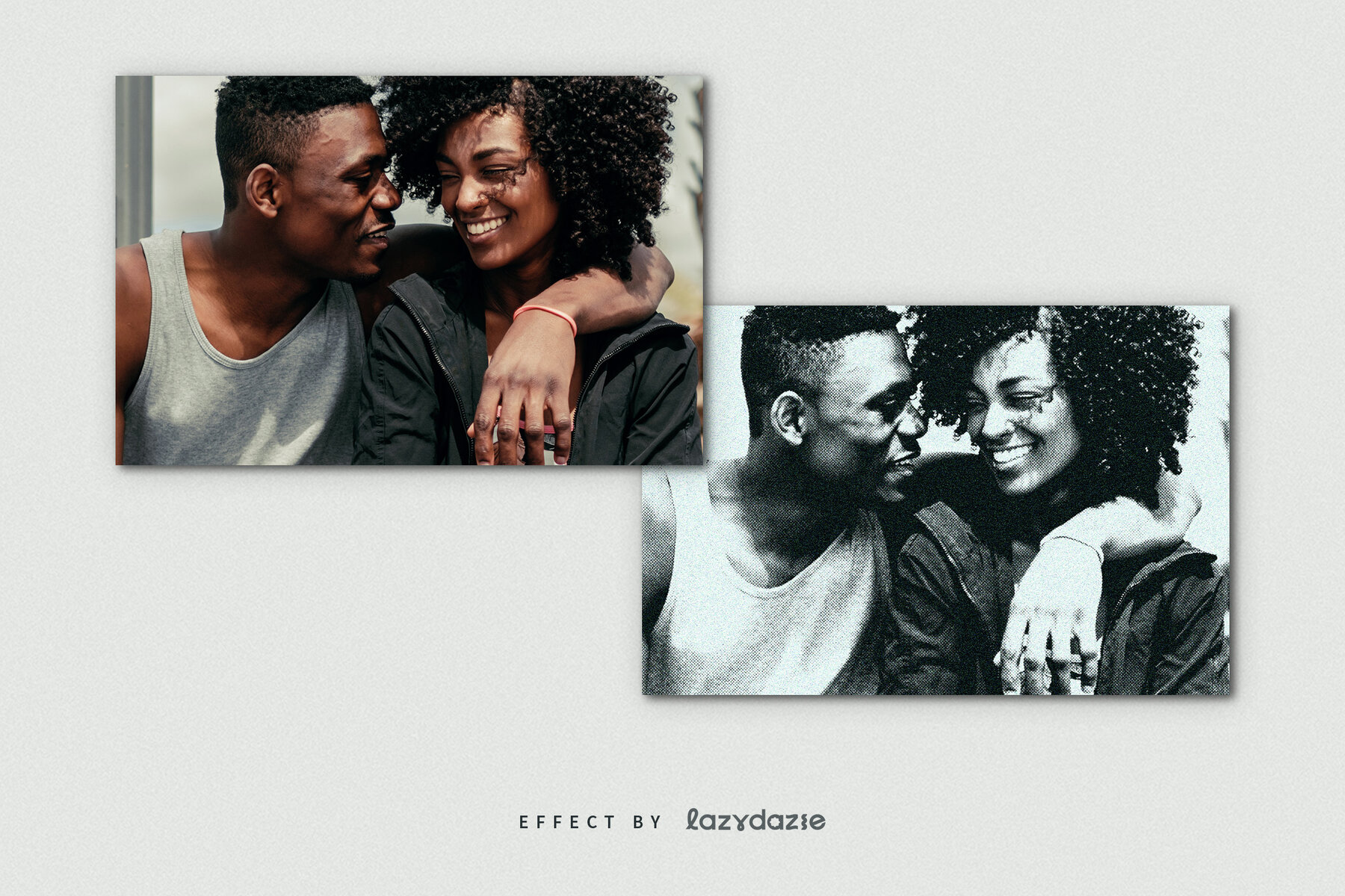 Halftone Grunge Image Effect Mockup 8