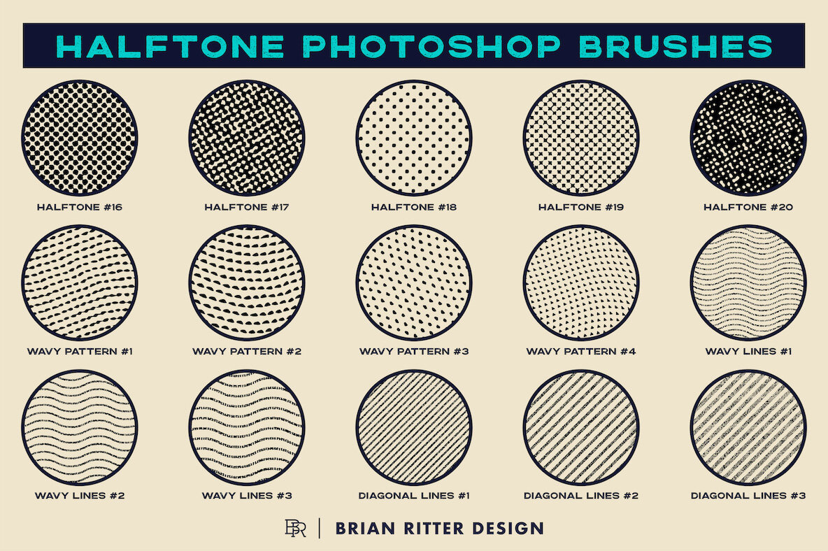 Halftone Photoshop Brushes 6