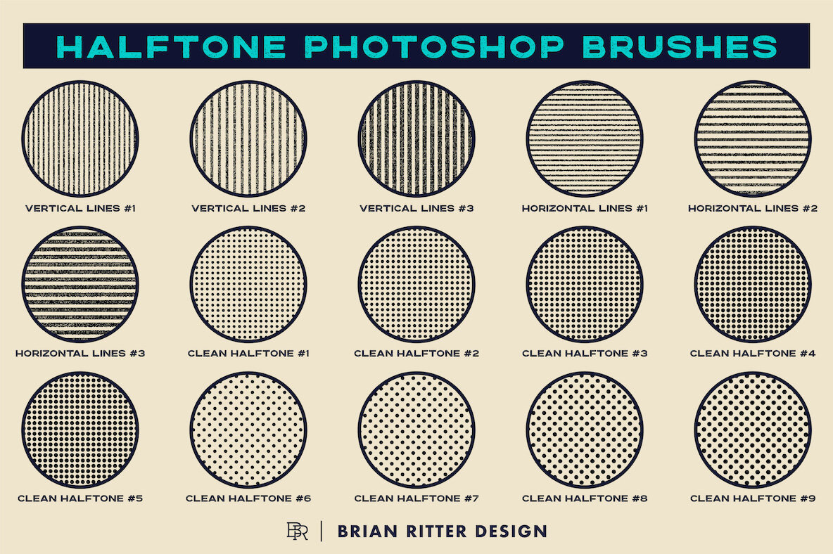 Halftone Photoshop Brushes 7