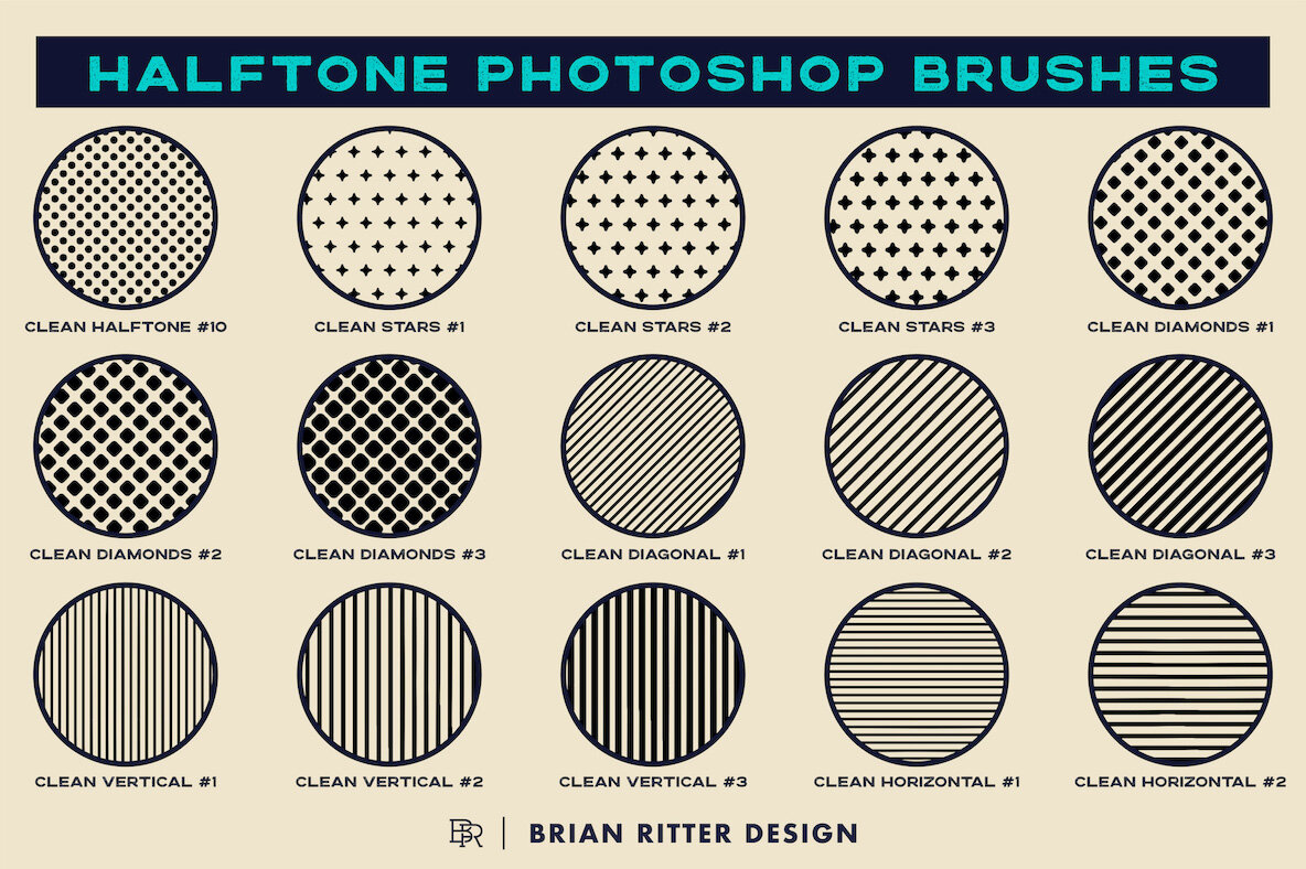 Halftone Photoshop Brushes 8