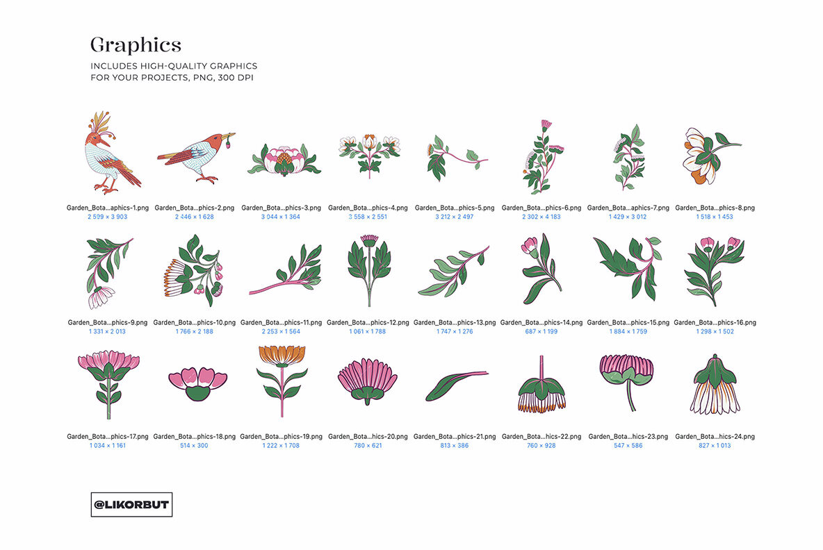 Garden Botanical Pattern and Motifs 7