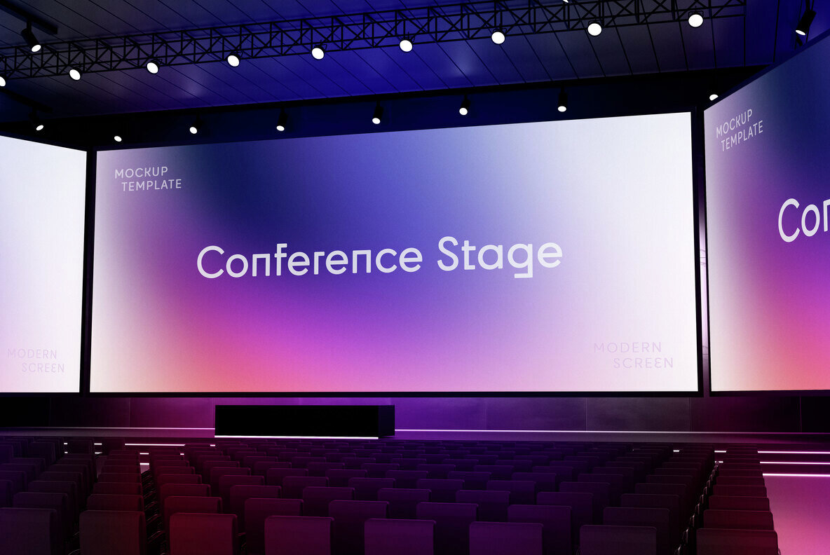 Conference Stage Screen Mockup 4