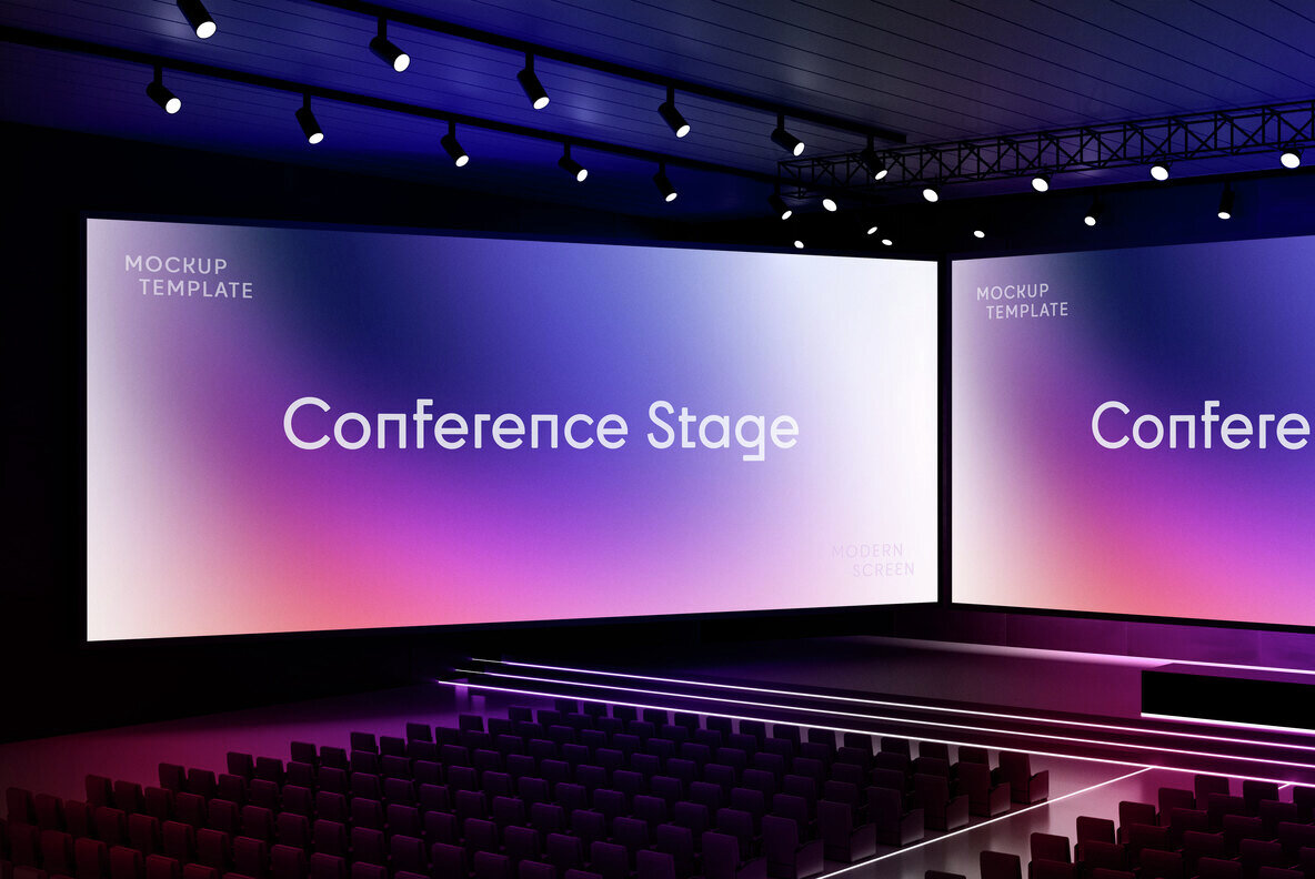 Conference Stage Screen Mockup 6