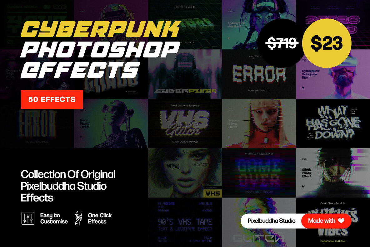 Cyberpunk Photoshop Effects Bundle 1
