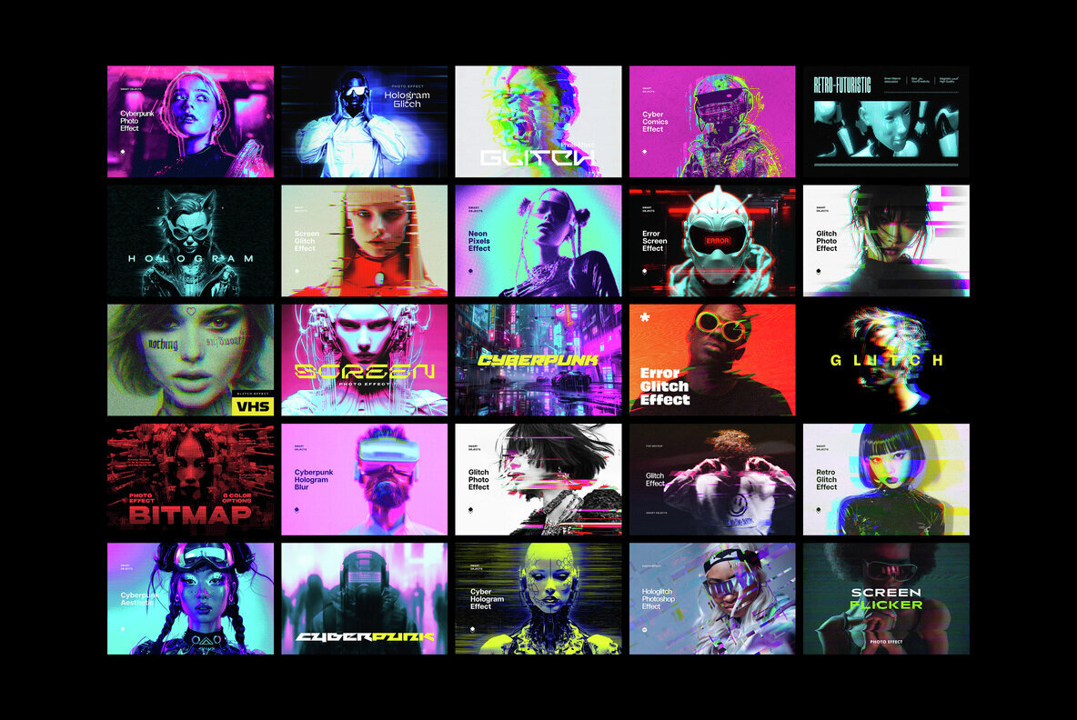 Cyberpunk Photoshop Effects Bundle 3