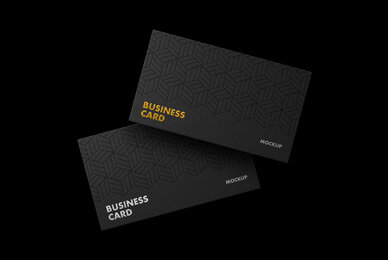 Black Foiled Business Card Mockup