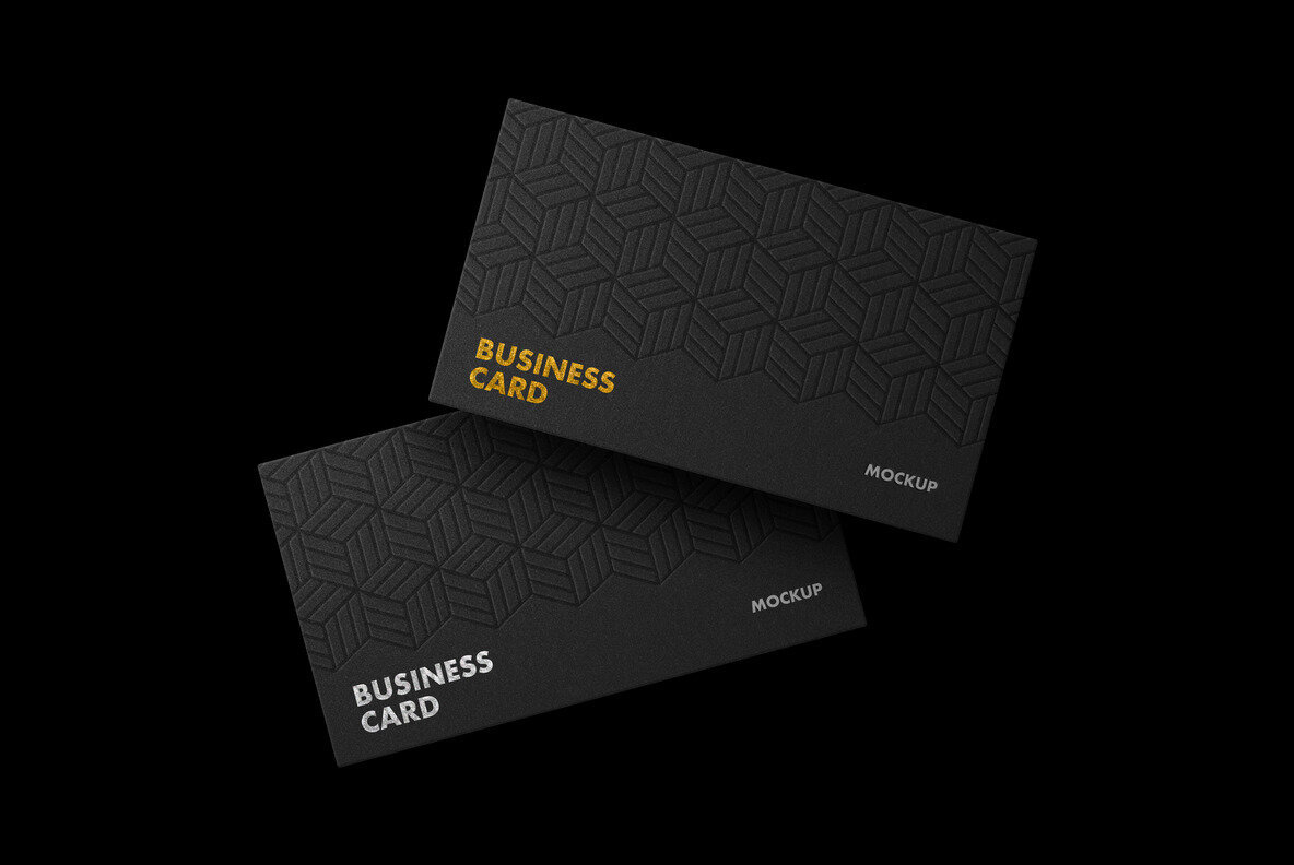Black Foiled Business Card Mockup 1