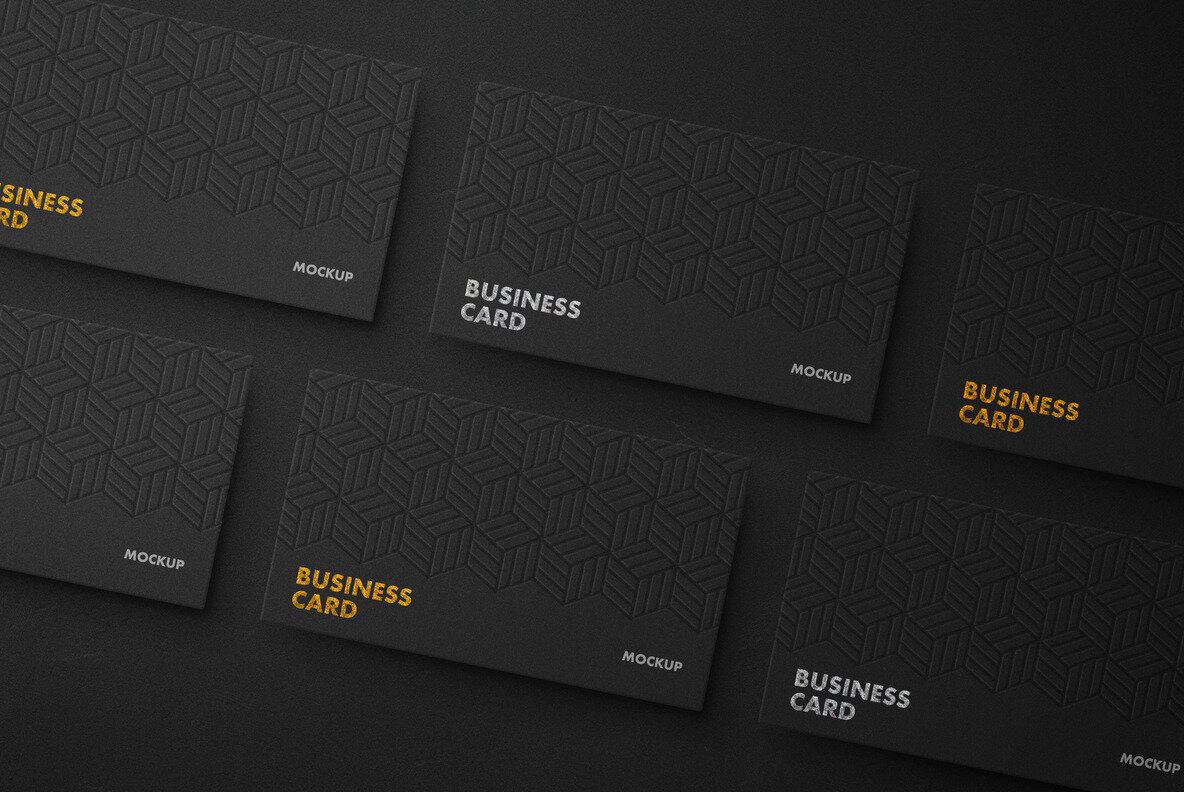 Black Foiled Business Card Mockup 2