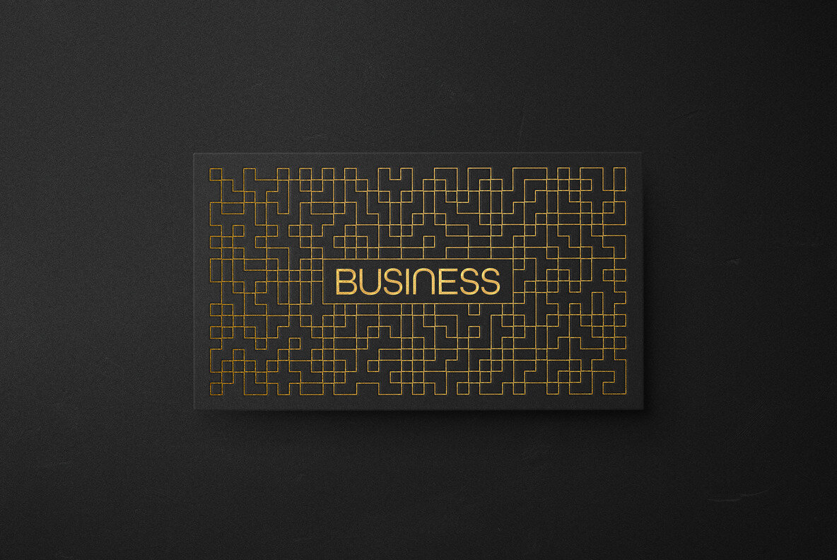 Black Foiled Business Card Mockup 3