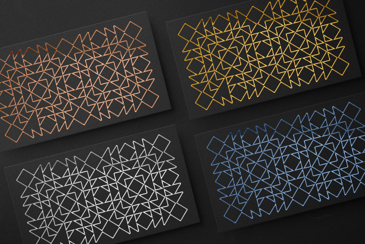 Black Foiled Business Card Mockup 4