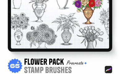 Flower Pack Procreate Stamp Brushes