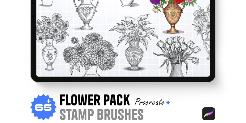 Flower Pack Procreate Stamp Brushes