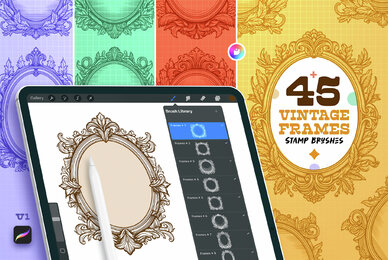 Vintage Frames Kit Procreate Stamp Brushes