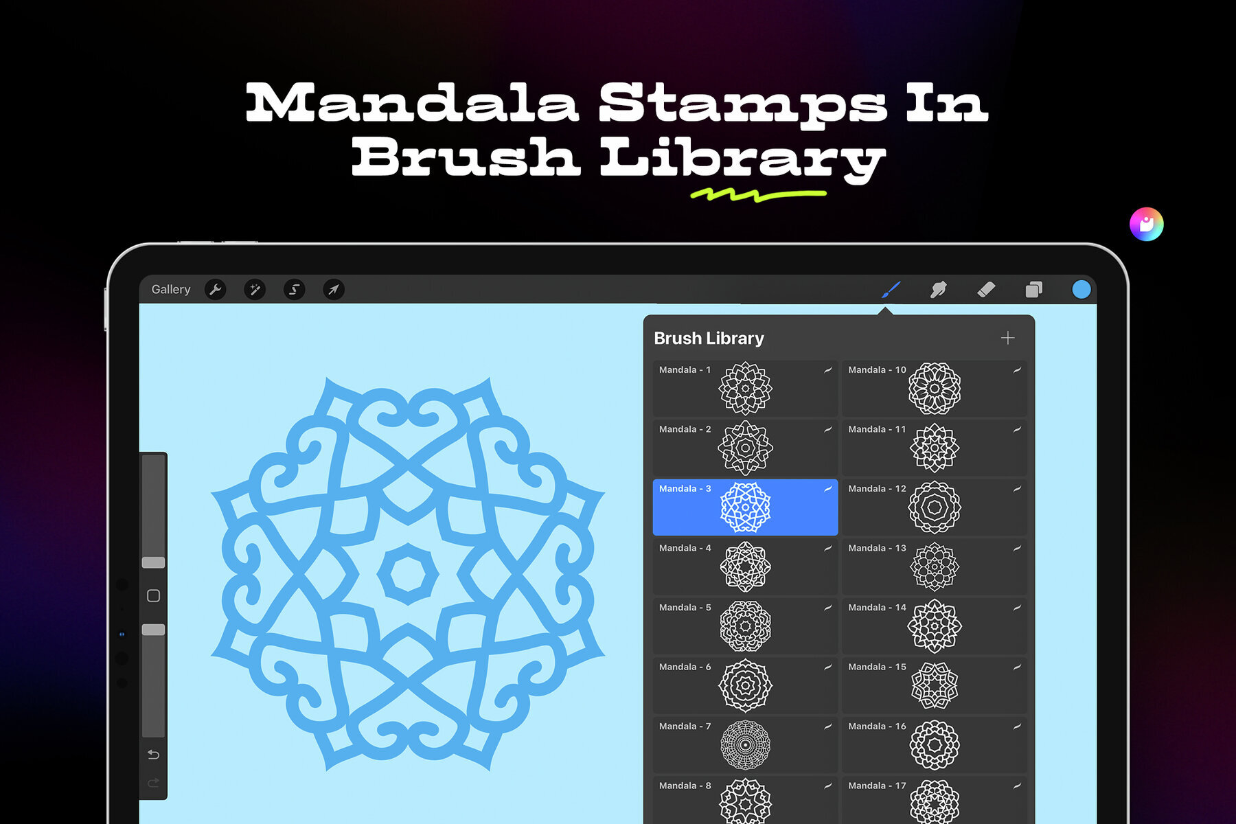 Mandala Stamp Brushes For Procreate 3