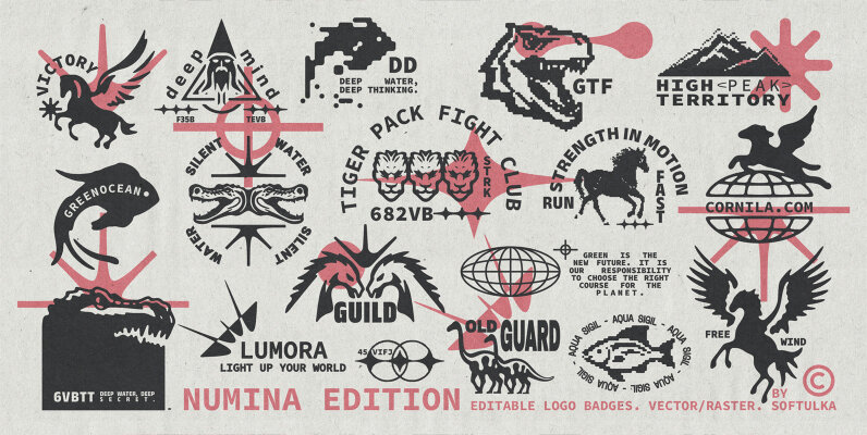 Numina Editable Logo Badge Set