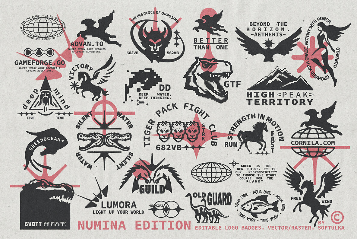 Numina Editable Logo Badge Set 1