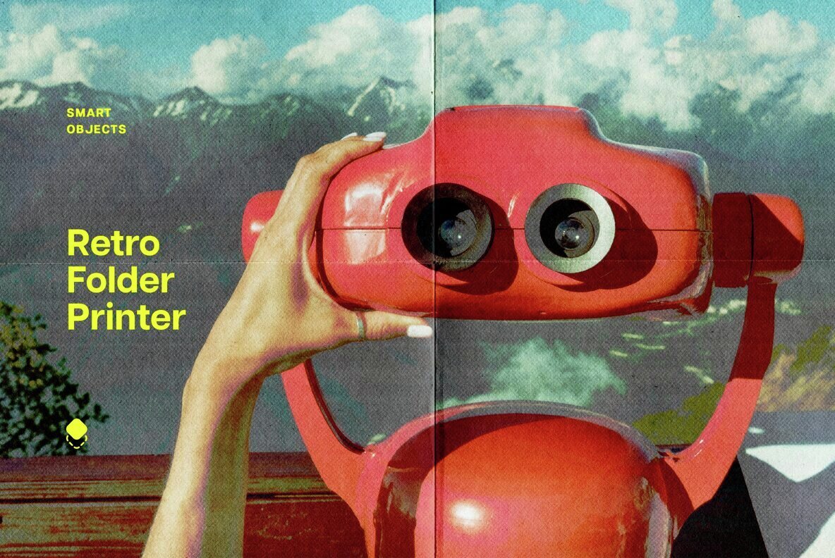 Retro Folded Printer Photo Effect 1